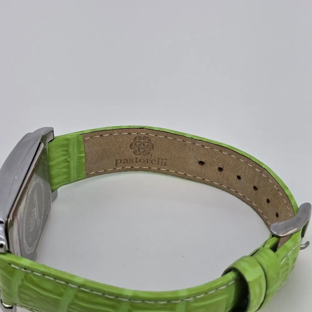 Pastorelli Women's Watch 28MM Gray Dial Green Leather Band Straps New‎ Battery